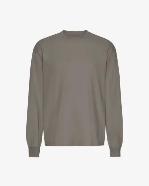 Oversized Organic LS T-shirt - Misty Brown