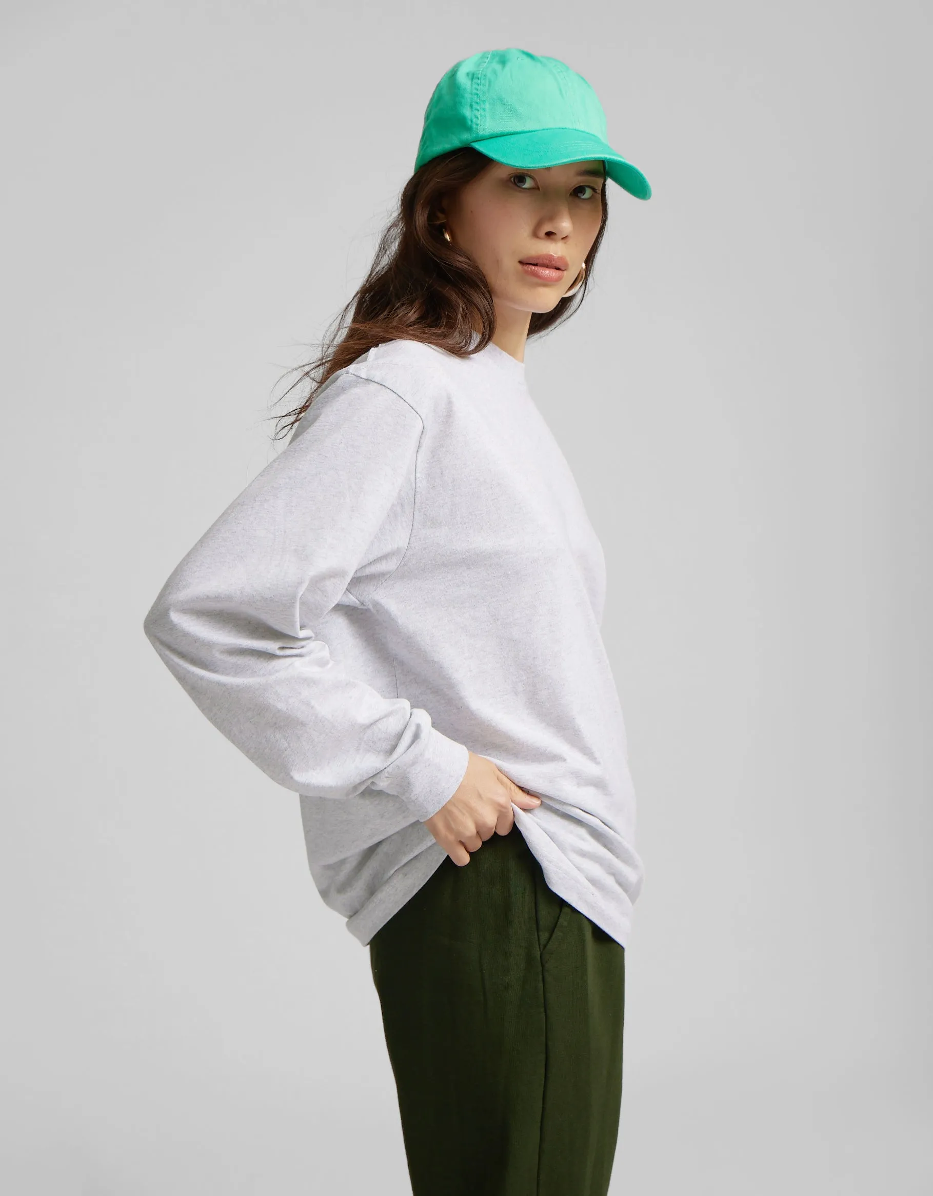 Oversized Organic LS T-shirt - Navy Blue