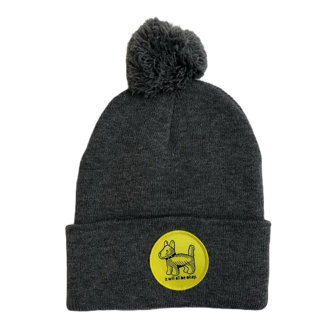 Overwhelmed Dog Winter Hat - Heather Grey