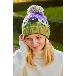 Pachamama Black Sheep Roll Back Bobble Beanie Purple