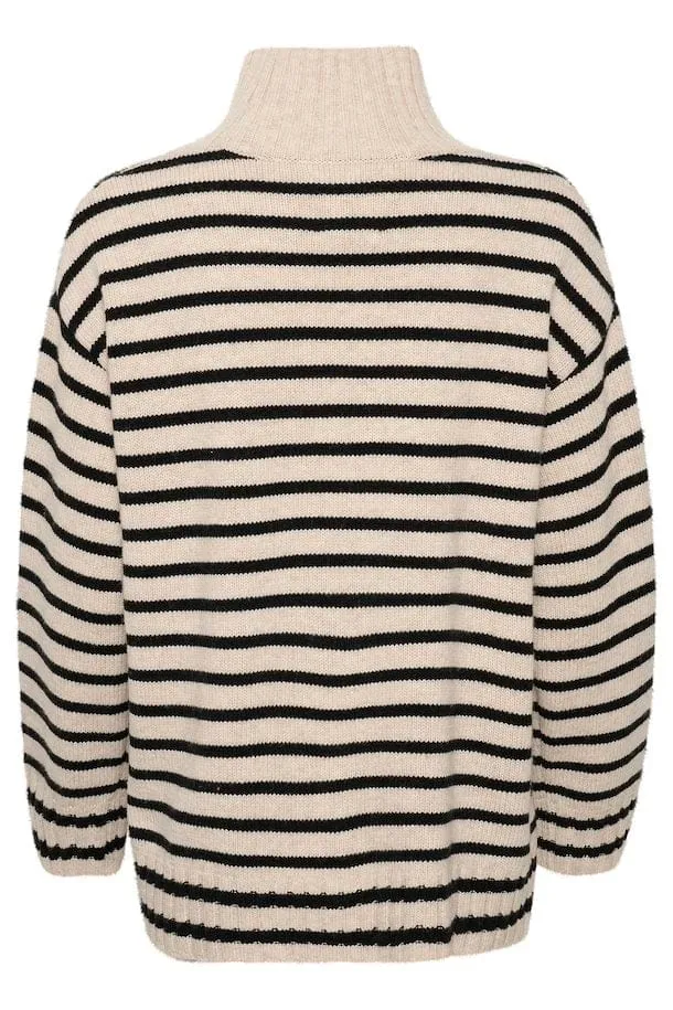 Part Two LilyePW Knitted Striped Jumper in French Oak