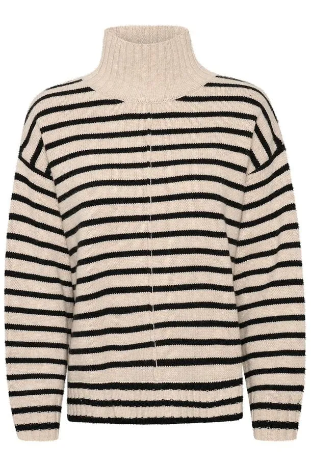 Part Two LilyePW Knitted Striped Jumper in French Oak