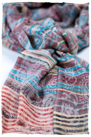 Patrizia Champs de Paisley Ivory Kashmir Wool Scarf