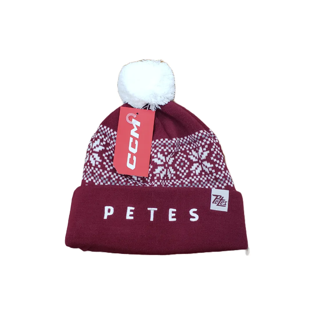 Petes CCM Pom cuff knit toque
