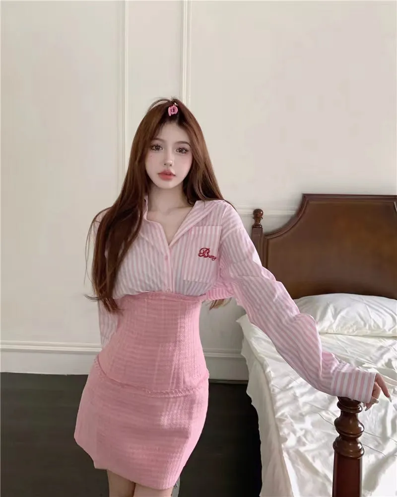 Pink Aesthetic Pencil Skirt