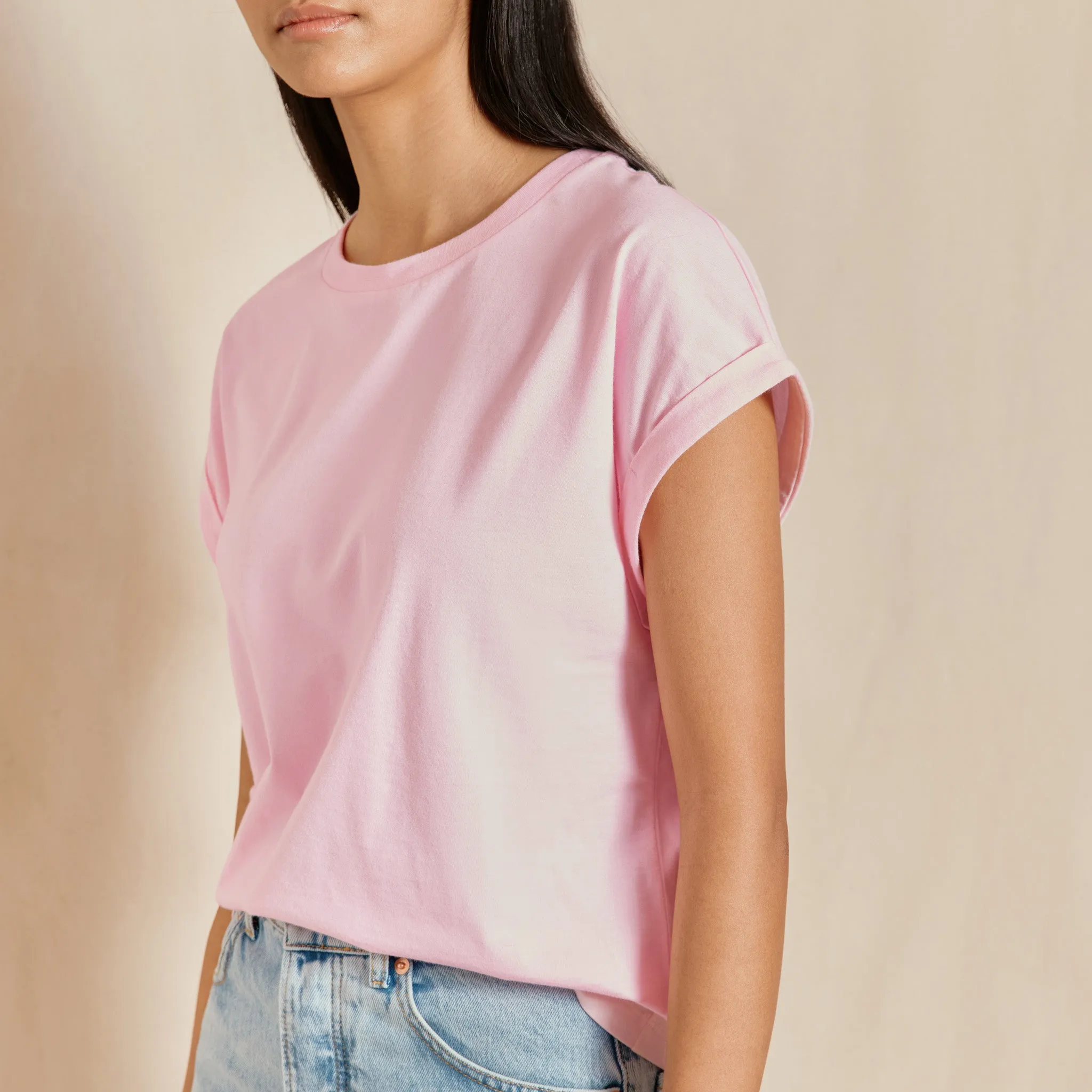 Pink Roll Back T Shirt