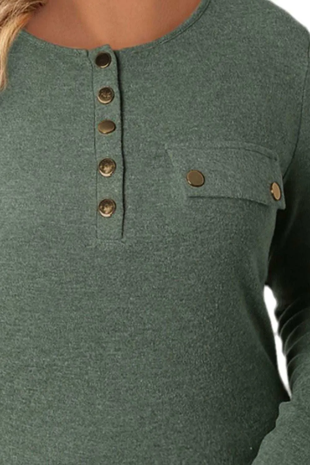 Plus Size Half Snap Long Sleeve T-Shirt for Comfort & Style