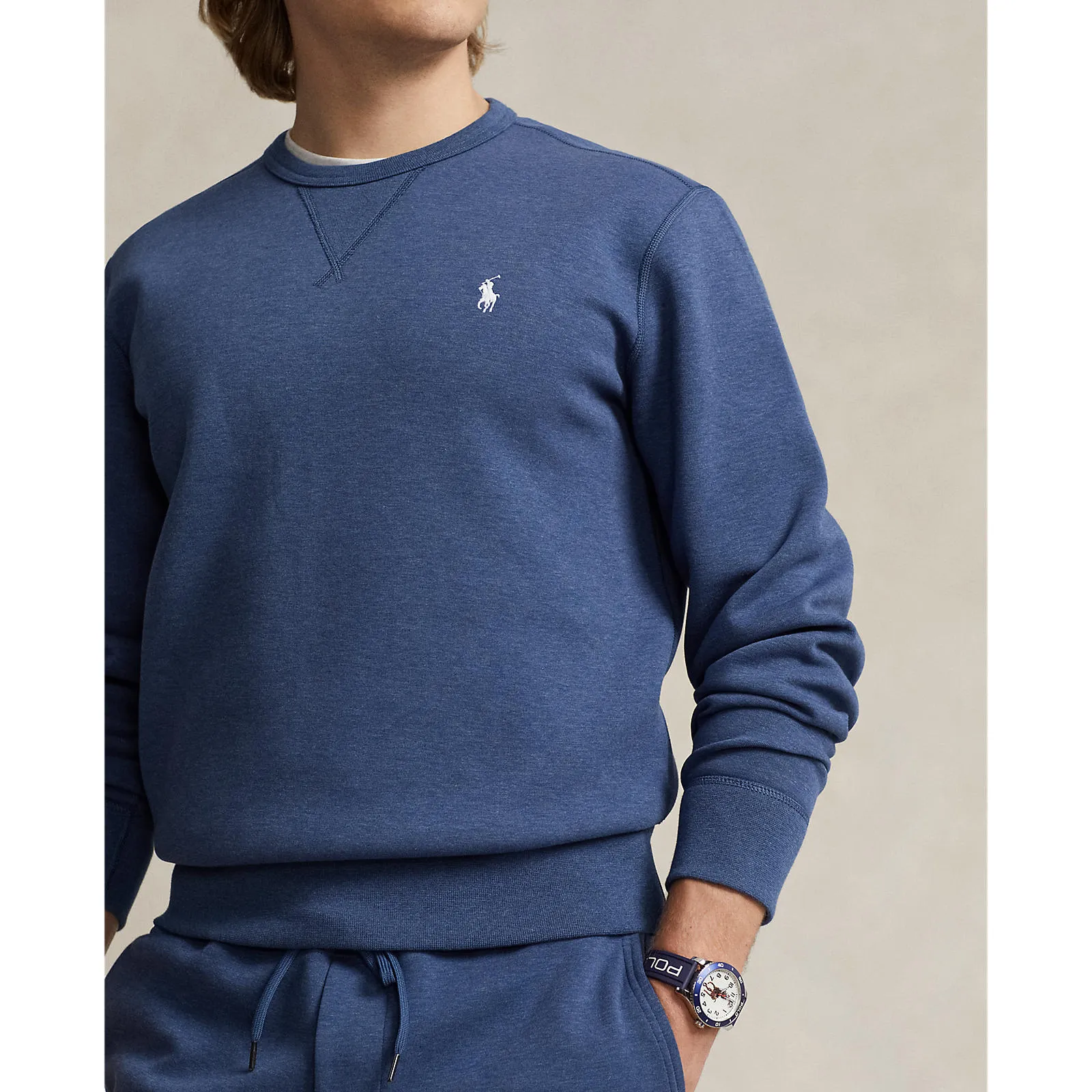 Polo Ralph Lauren - Double-Knit Crew Neck Sweatshirt - Blue Heather