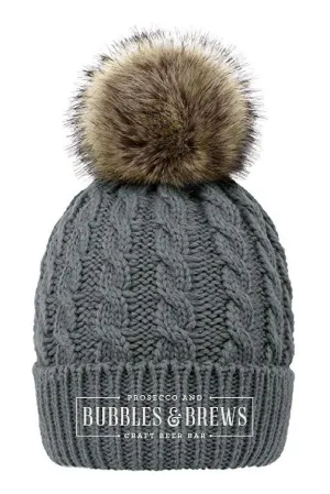 Pom-Pom Bubbles and Brews Beanie