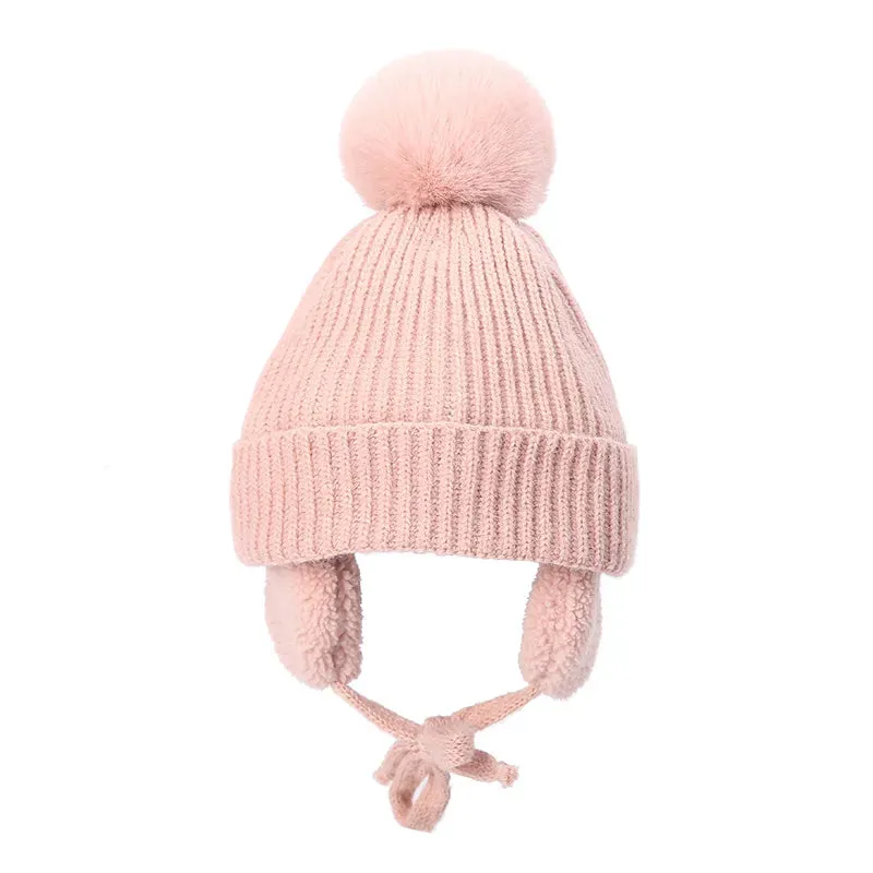 Pompom Earflap Winter Beanie