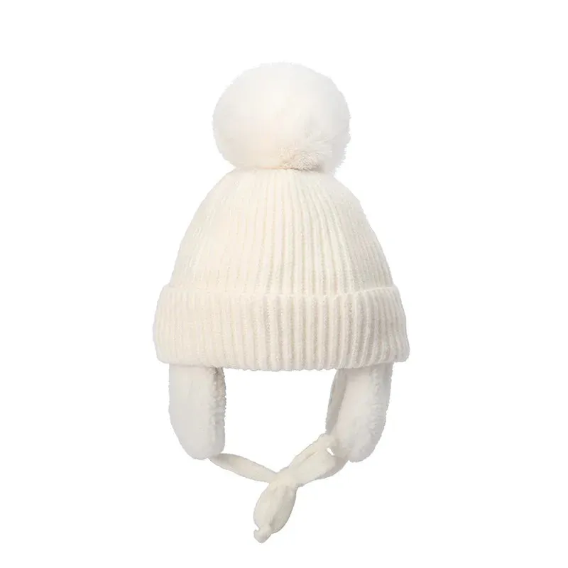 Pompom Earflap Winter Beanie