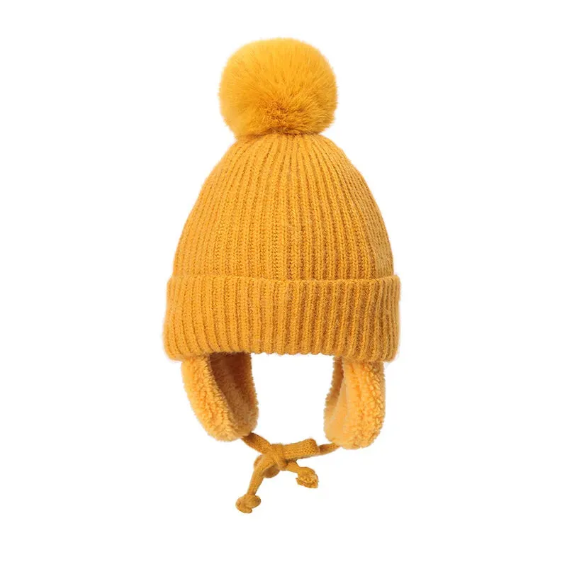 Pompom Earflap Winter Beanie