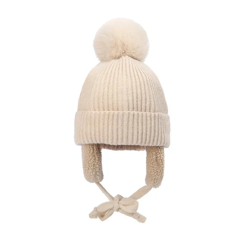 Pompom Earflap Winter Beanie