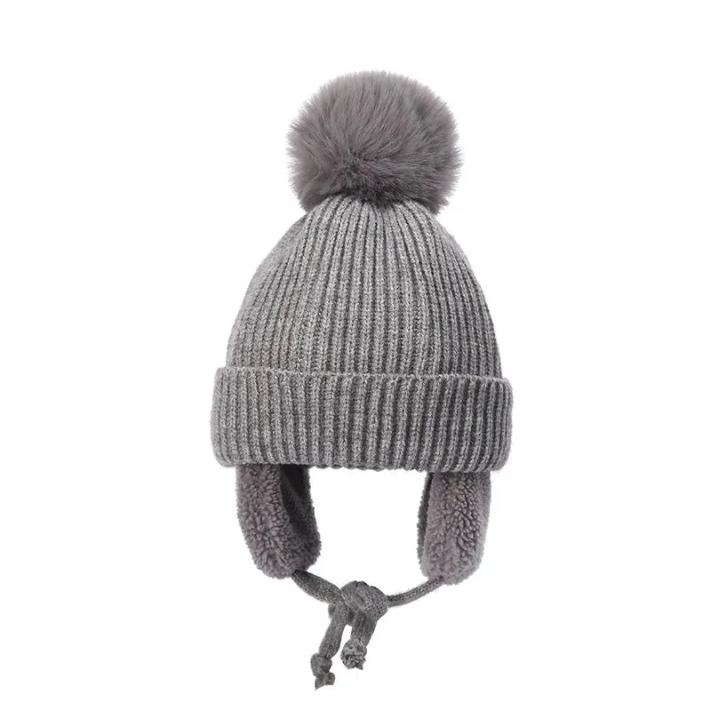 Pompom Earflap Winter Beanie