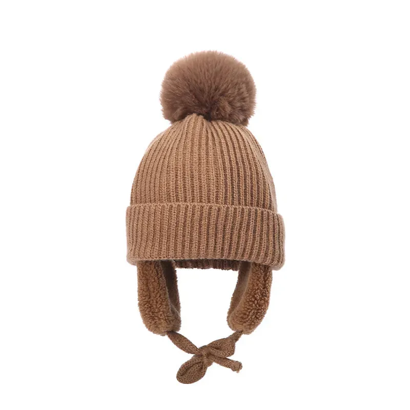 Pompom Earflap Winter Beanie