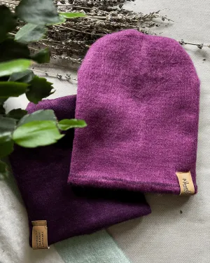 Purple Reversible Alpaca Beanie