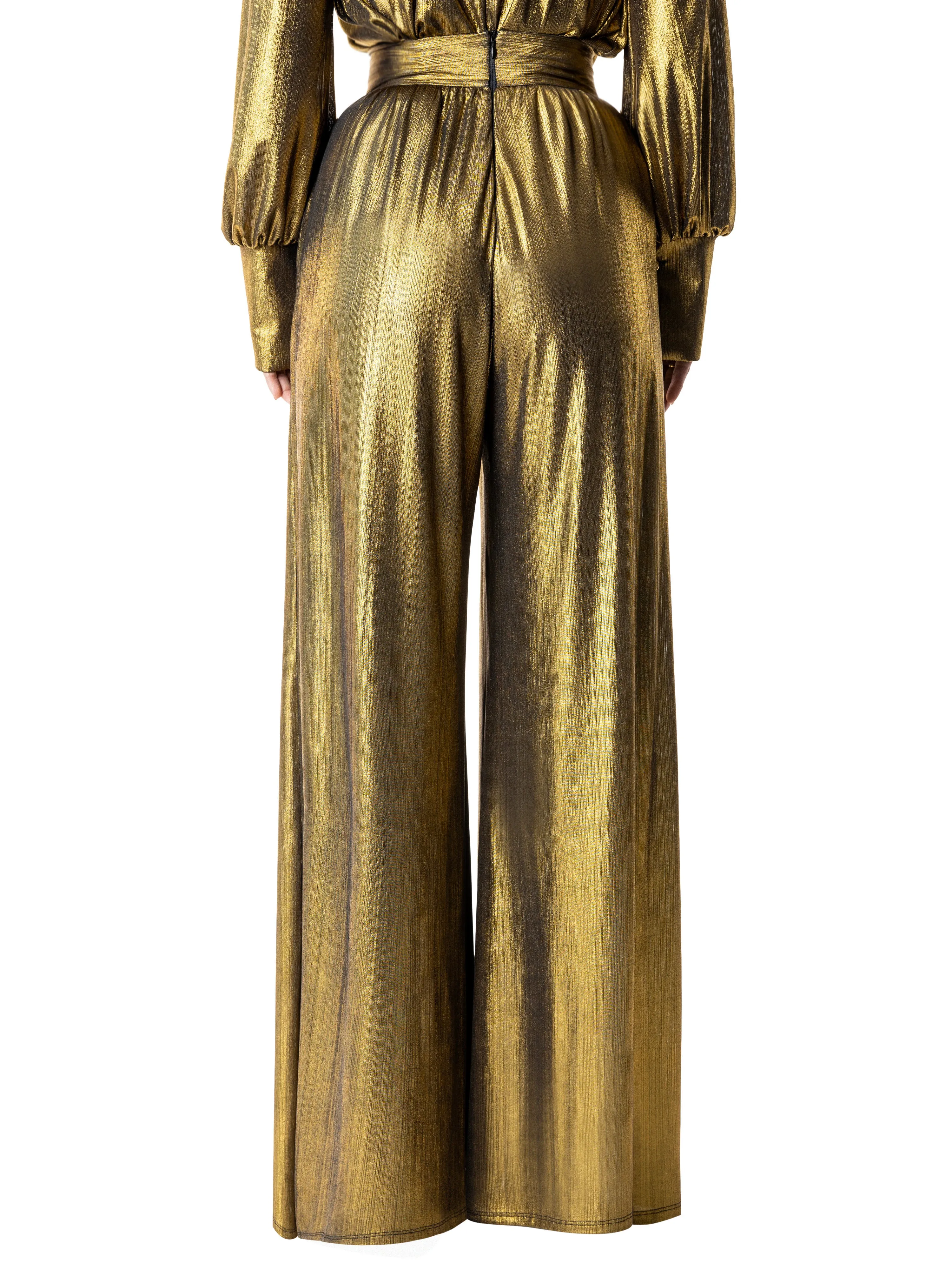 "Blythe" Gold Stretch Pants