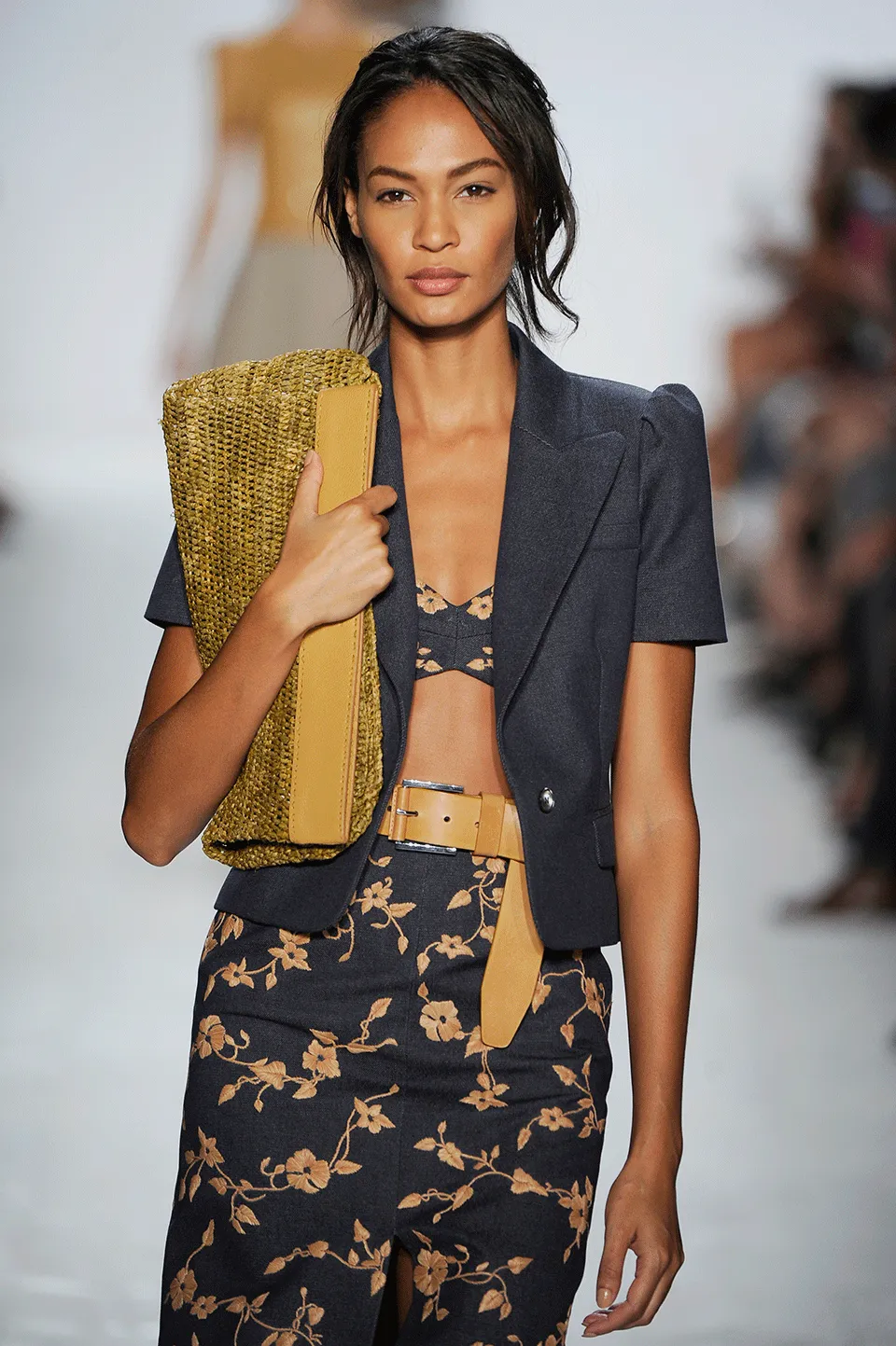 Raffia Embroidered Pencil Skirt