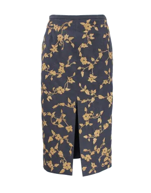 Raffia Embroidered Pencil Skirt
