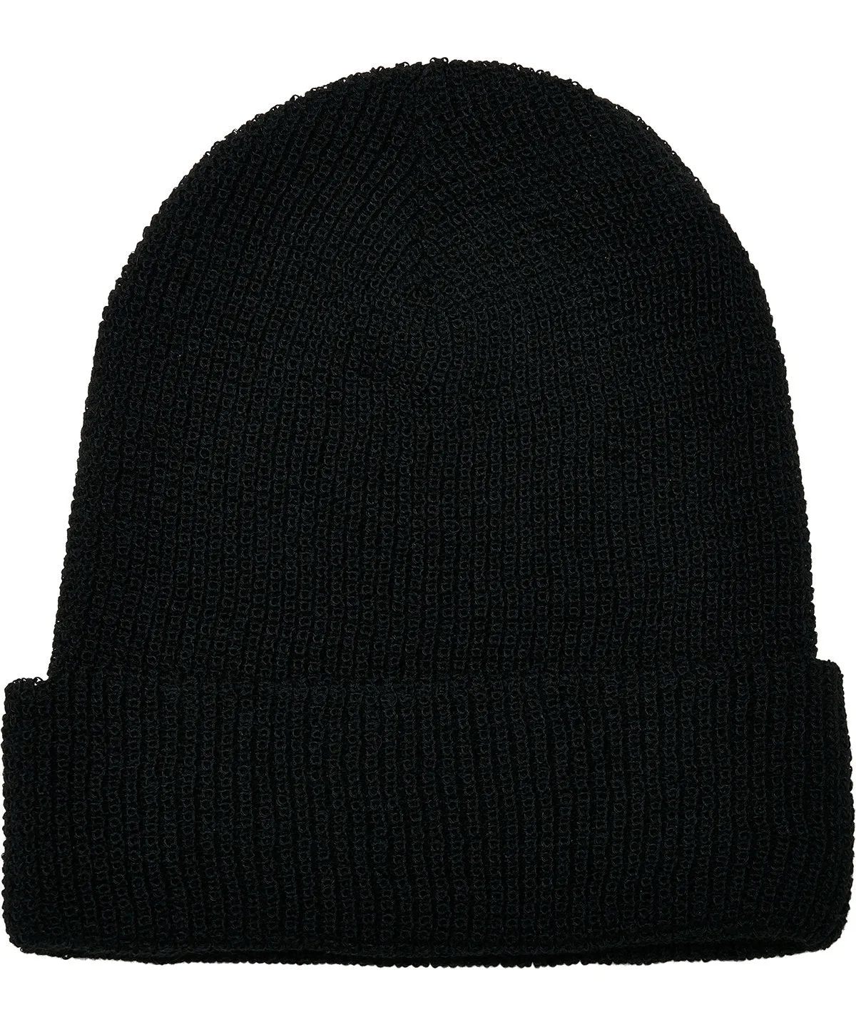 Recycled yarn waffle knit beanie (1505RY) | Black