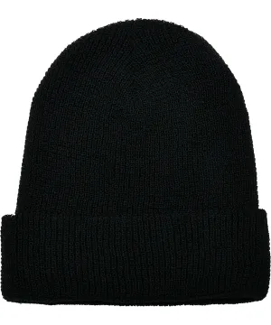 Recycled yarn waffle knit beanie (1505RY) | Black