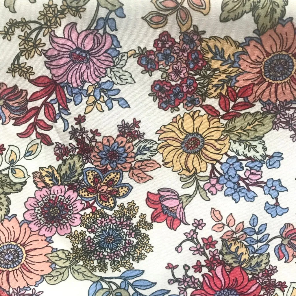 Retro Floral Pretty Cotton Headscarf Bandana