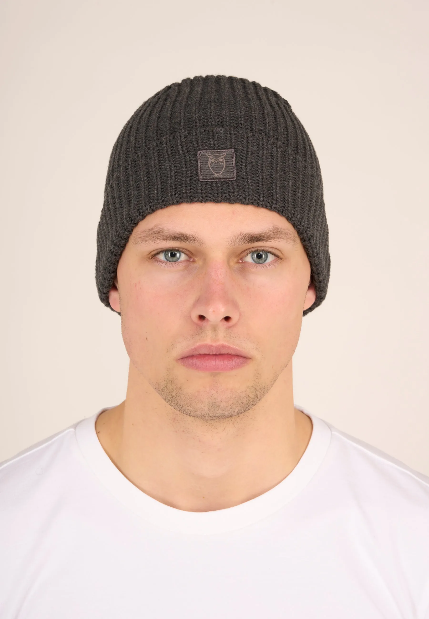 Rib Beaniea Dark Grey Knowledge Cotton Apparel