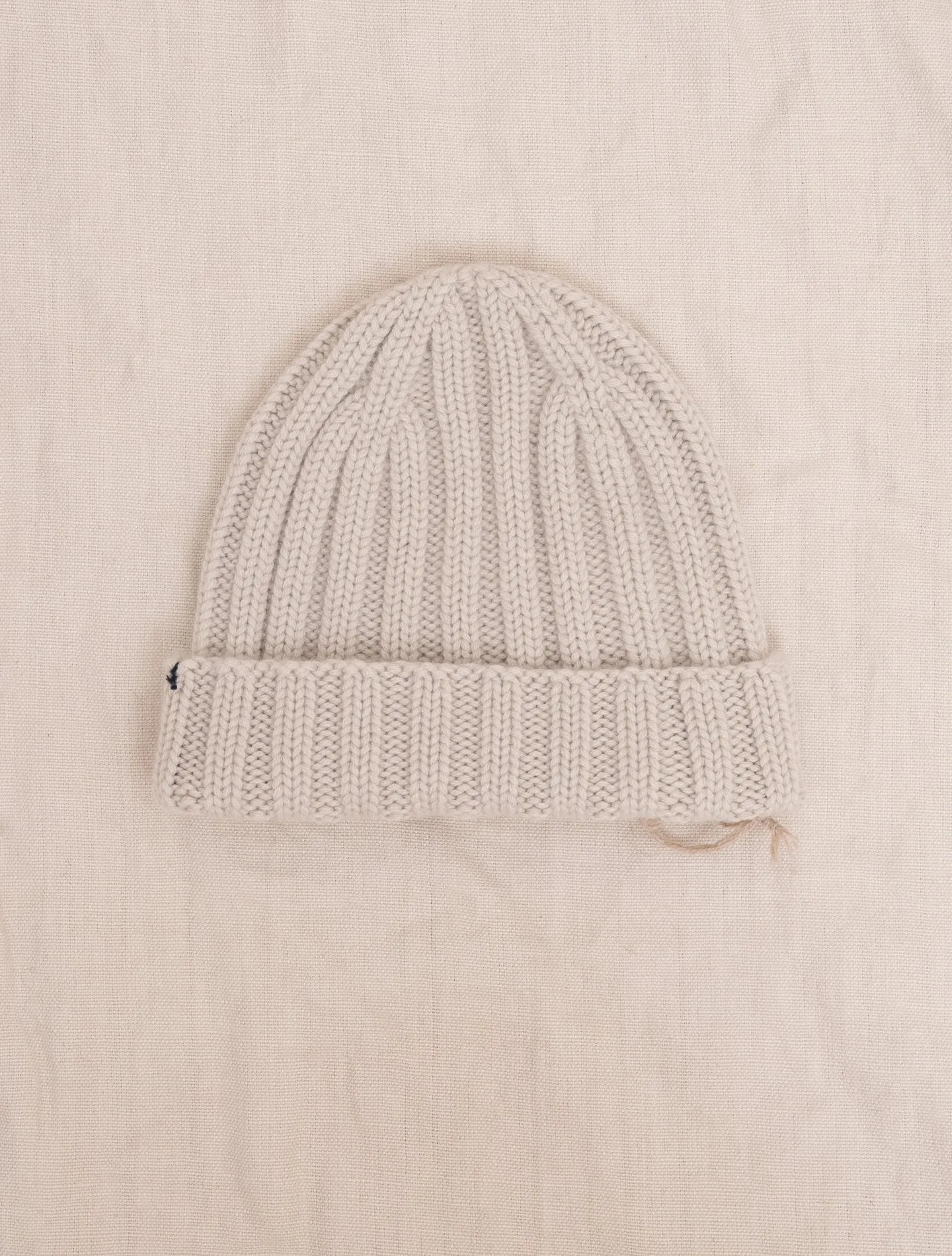 Ribbed Cashmere Beanie Stone