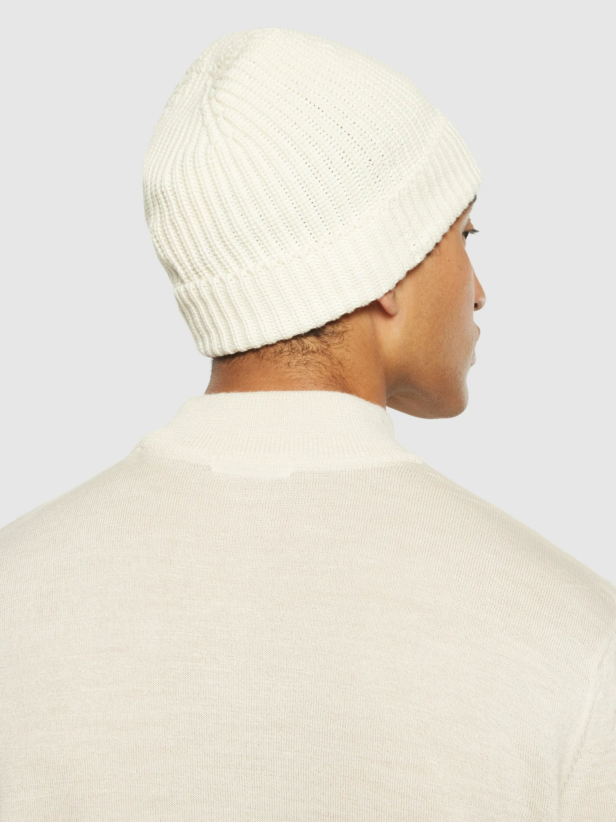Ribbing hat - Egret