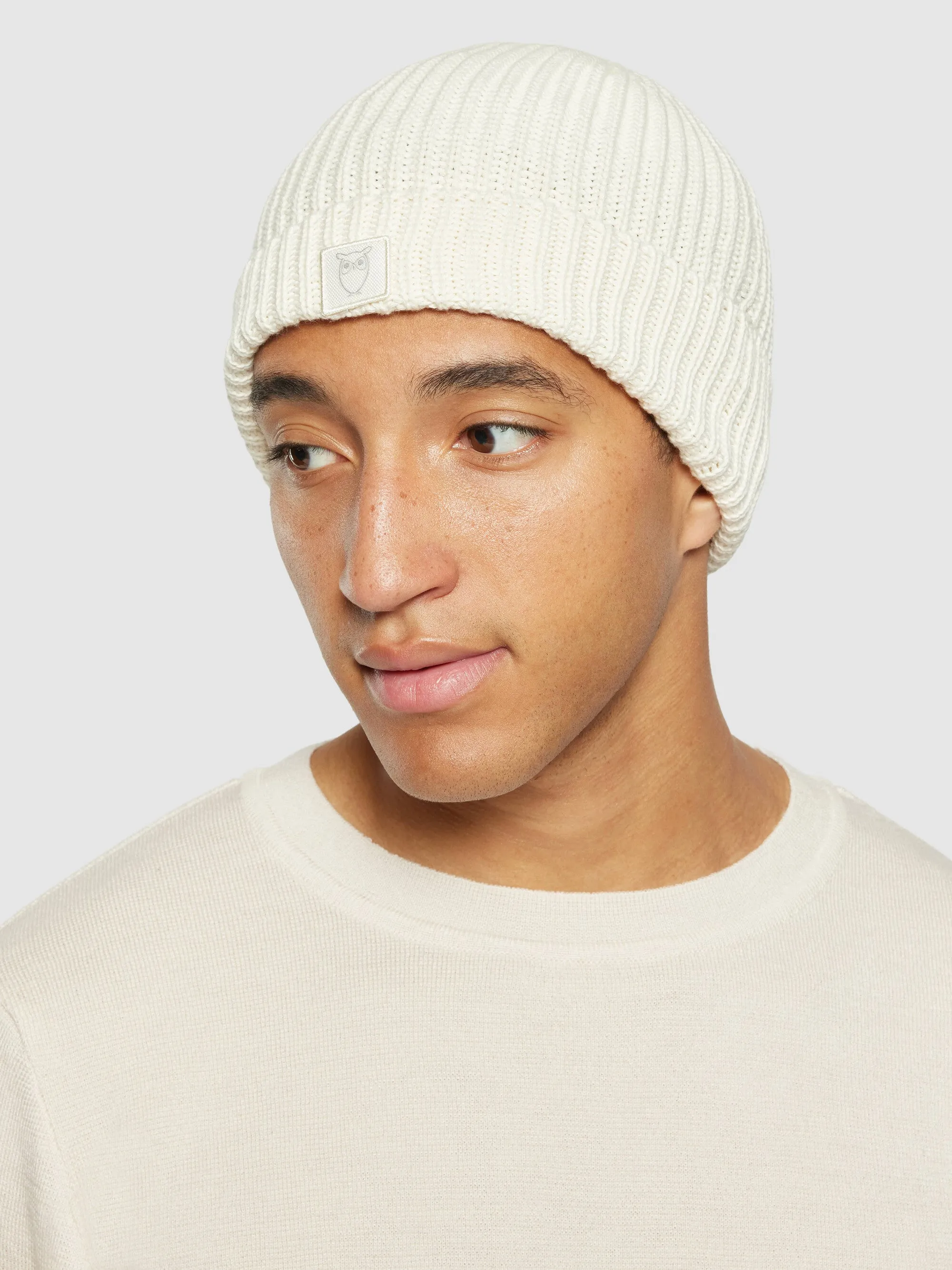 Ribbing hat - Egret