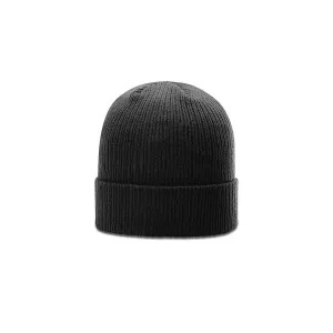 Richardson Black Rib Knit Beanie with Cuff