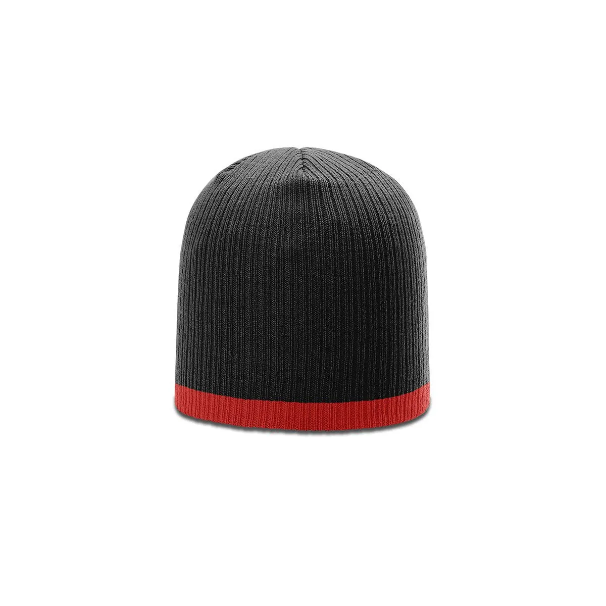 Richardson Black/Red Rib Knit Beanie