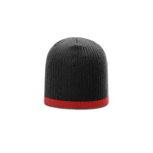 Richardson Black/Red Rib Knit Beanie
