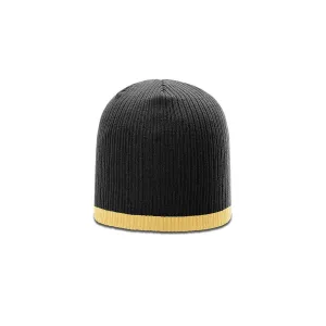 Richardson Black/Sand Rib Knit Beanie