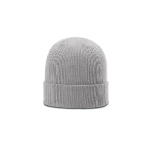 Richardson Grey Rib Knit Beanie with Cuff