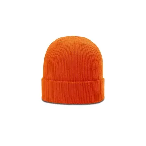 Richardson Orange Rib Knit Beanie with Cuff