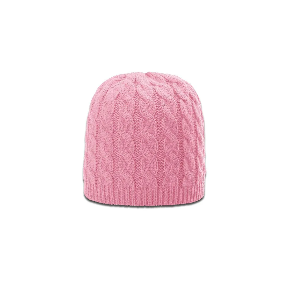Richardson Pink Cable Knit Beanie