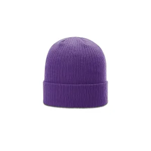 Richardson Purple Rib Knit Beanie with Cuff