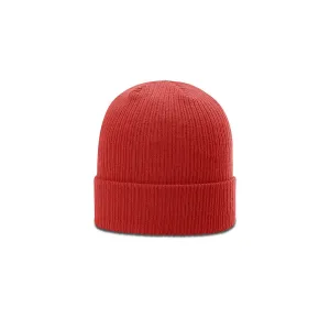 Richardson Red Rib Knit Beanie with Cuff
