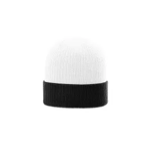 Richardson White/Black Rib Knit Beanie with Cuff