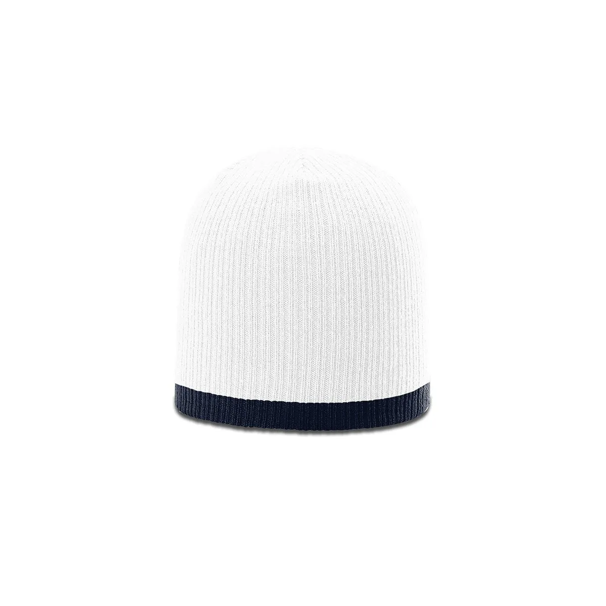 Richardson White/Navy Rib Knit Beanie