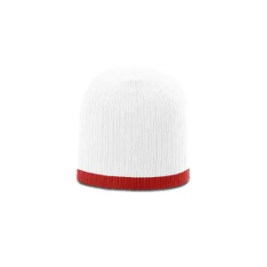Richardson White/Red Rib Knit Beanie