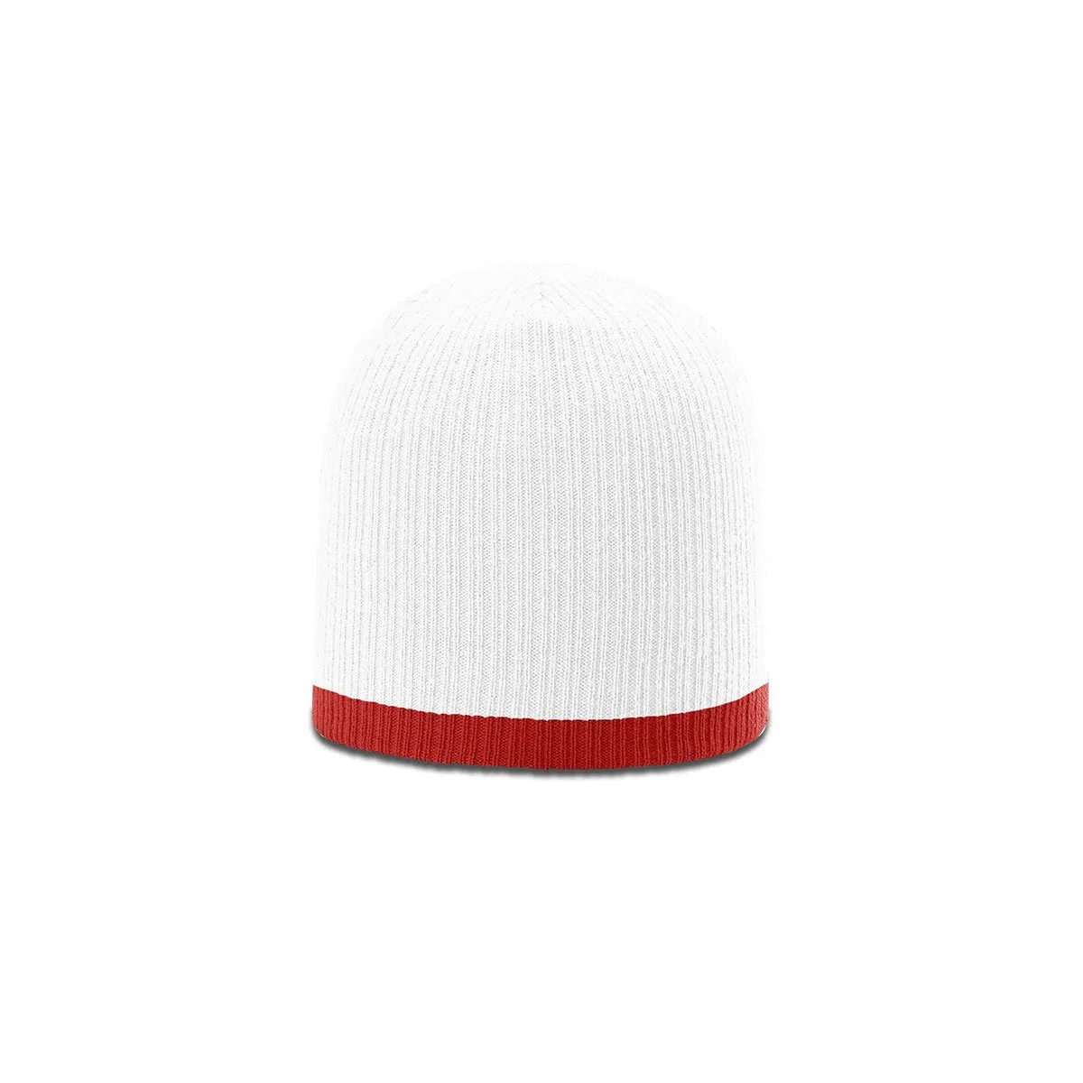 Richardson White/Red Rib Knit Beanie