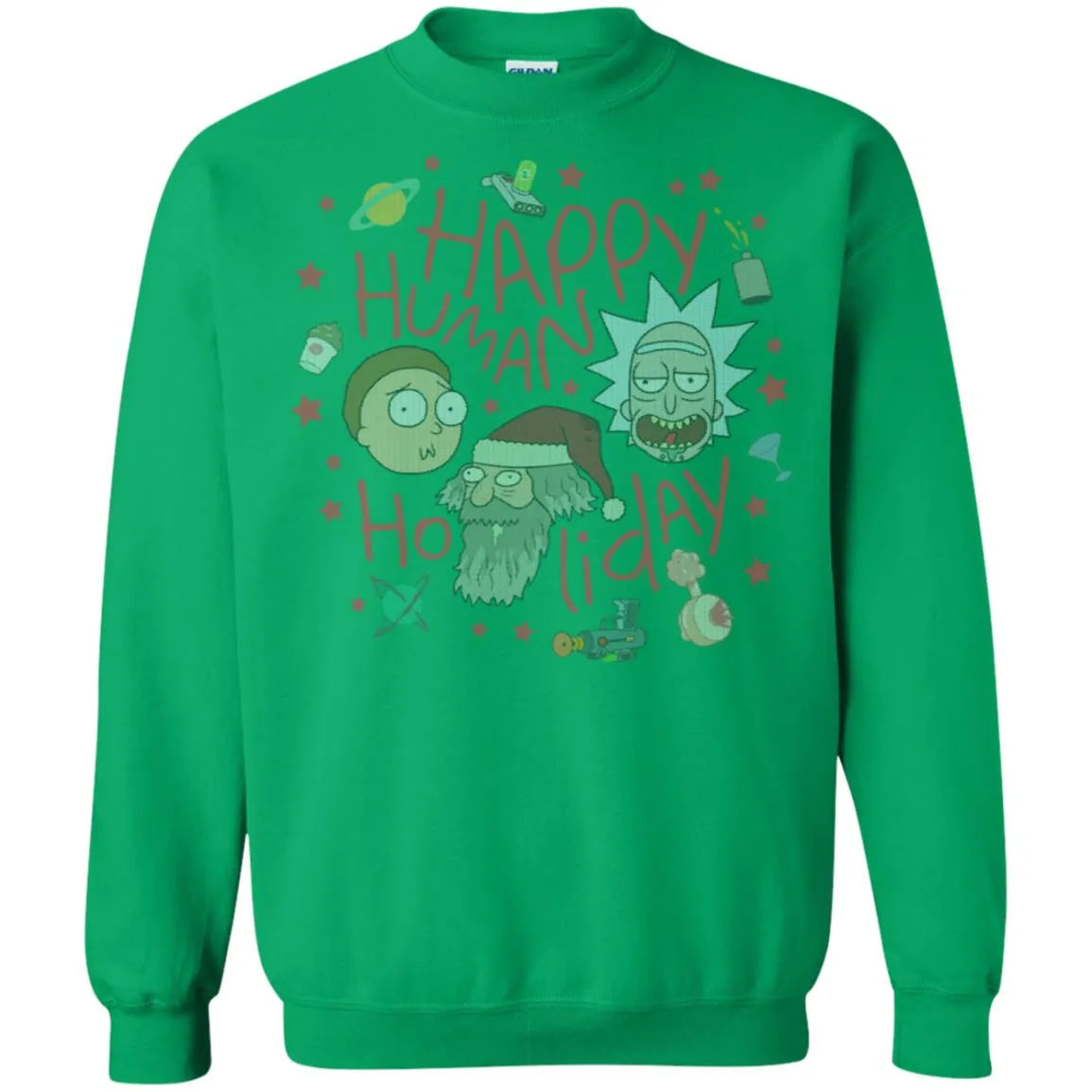 Rick And Morty Happy Human Holiday Jumper Unisex Crewneck Pullover Sweatshirt