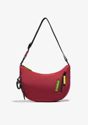 Round Nylon Crossbody Bag Red   Custom Set Lime
