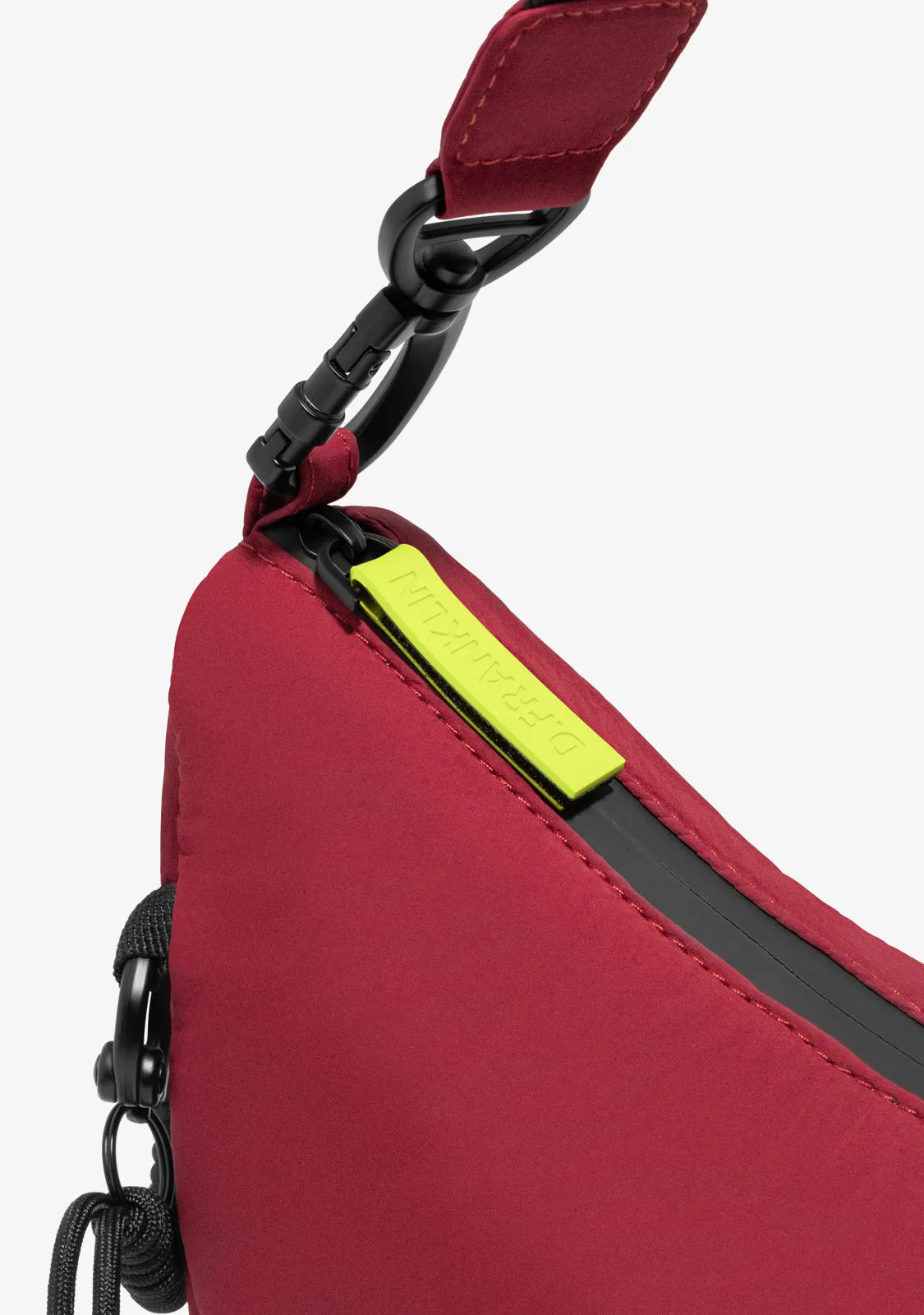 Round Nylon Crossbody Bag Red   Custom Set Lime