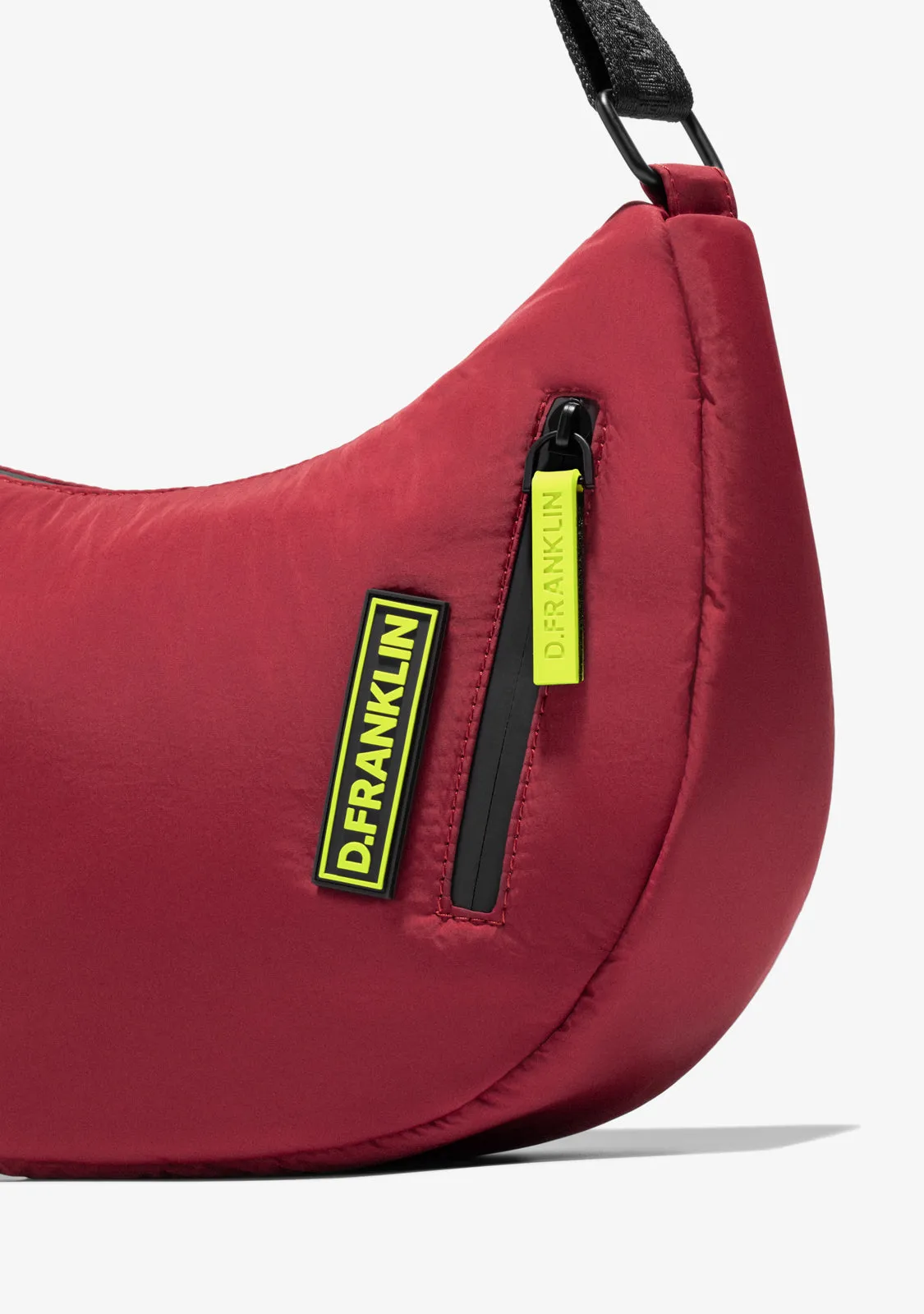 Round Nylon Crossbody Bag Red   Custom Set Lime