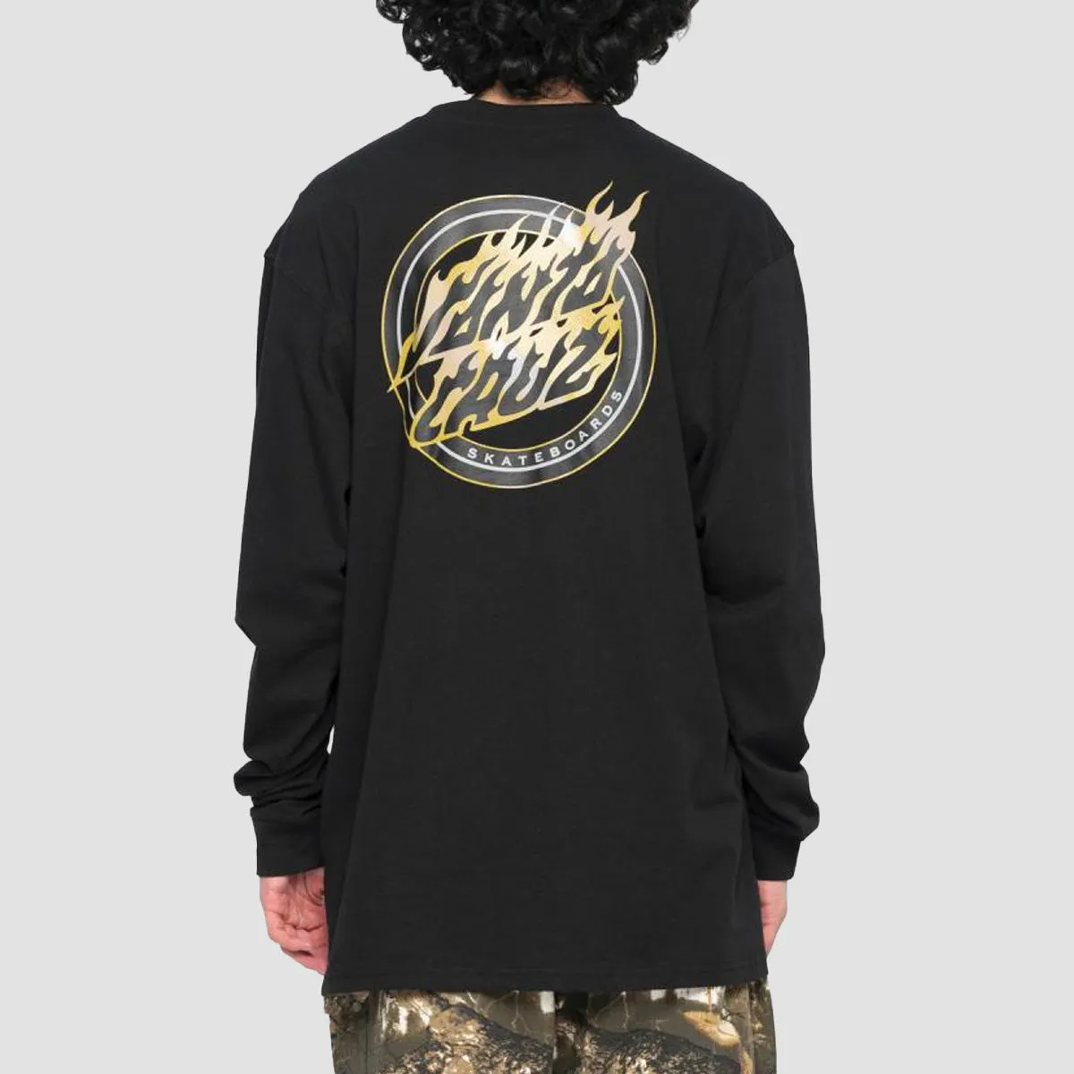 Santa Cruz Holo Flamed Dot Longsleeve T-Shirt Black