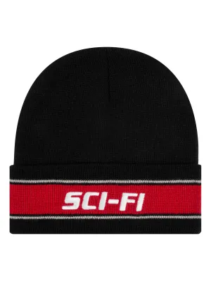 Sci Fi Fantasy Stripe Fold Beanie - Black