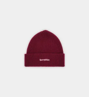 Serif Logo Beanie - Merlot